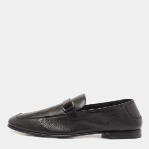 Salvatore Ferragamo Black Leather Gancini Loafers Size 44.5 