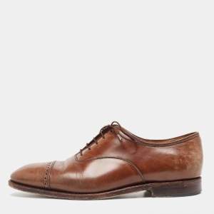 Salvatore Ferragamo Brown Leather Oxfords Size 44.5 