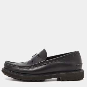 Pre Owned Salvatore Ferragamo Black Leather  Loafers Size 44