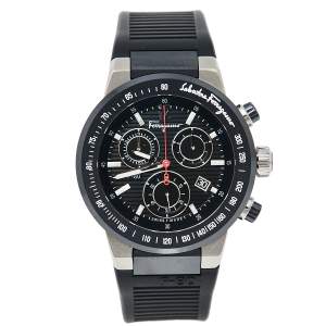Salvatore Ferragamo Black Titanium & Ceramic F-55 SFDL00118 Men's Wristwatch 44 mm