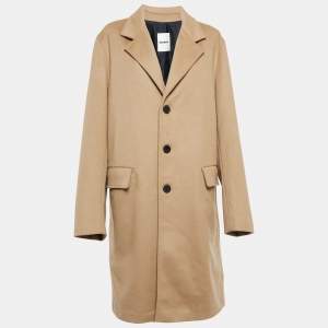 Sandro Beige Wool Single Breasted Overcoat XL
