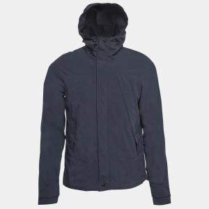 Sandro Navy Blue Synthetic Windy Windbreaker Jacket S