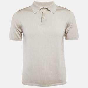 Sandro Grey Jersey Polo T-Shirt M