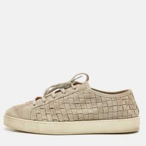 Santoni Grey Suede Low Top Sneakers Size 40