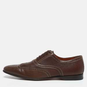Santoni Brown Leather Brogues  Lace Up Oxford Size 42.5