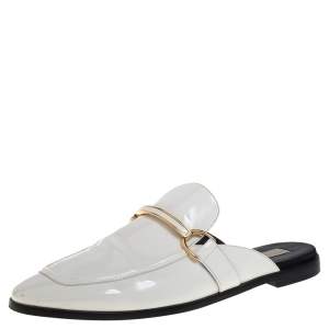 Stella McCartney White Faux Leather Holzer Slip On Loafers Size 41