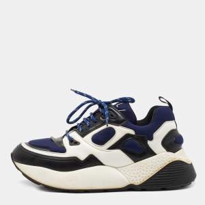 Stella McCartney Blue faux Leather and Fabric chunky Sneakers Size 44