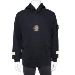 Supreme X Stone Island Black Cotton Knit Sweatshirt L 