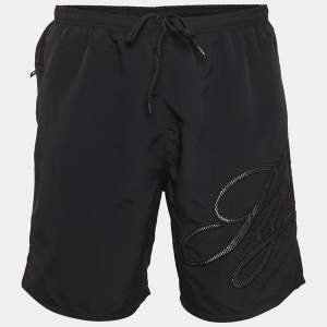 Supreme Black Logo Mesh Script Nylon Water Short M