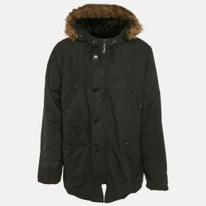 Supreme The British Millerain Black Shearling Trim Cotton Jacket XL