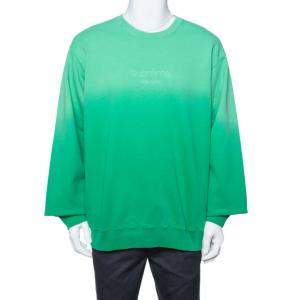 Supreme Green Dipped Cotton Crew Neck Sweatshirt XL