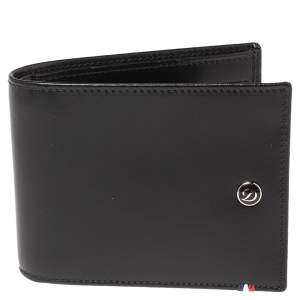 S.T Dupont Black Leather D Line Elysee 6CC Bifold Wallet