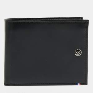 S.T Dupont Black Leather D Line Elysee 6CC Bifold Wallet