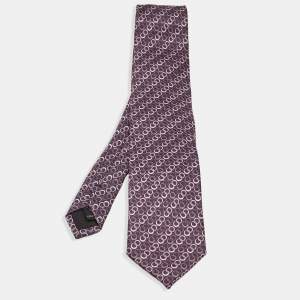S.T. Dupont Purple Circle Pattern Silk Tie