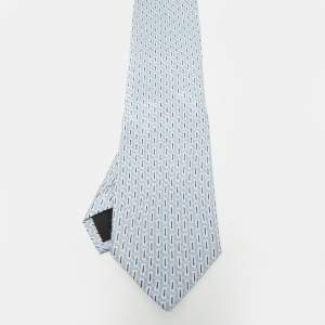 Pre Owned S.T. Dupont Blue Silk Jacquard Tie 