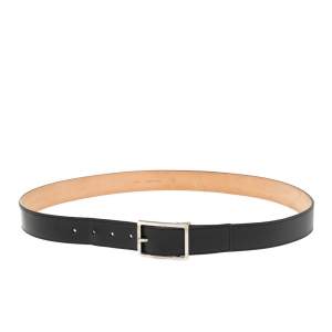 S.T. Dupont Black Textured Leather Buckle Belt 110CM