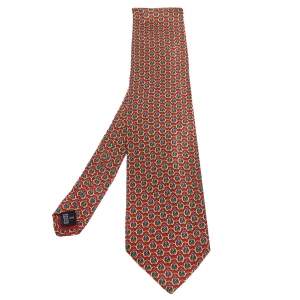 S.T. Dupont Red Printed Silk Tie