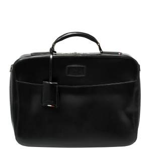 S.T. Dupont Black Leather Document Briefcase