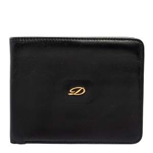 S.T. Dupont Black Leather Bifold Compact Wallet