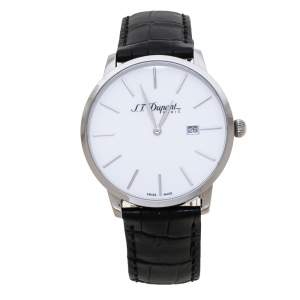S.T. Dupont White Stainless Steel Men's Wristwatch 39 mm