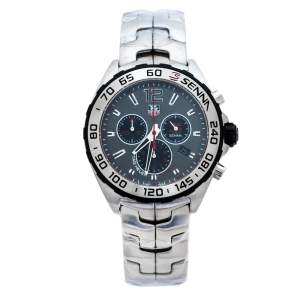 مملوكة مسبقًا ساعة يد رجالية تاغ هيوير "فورميولا 1 سينا سي ايه زد1012.بي ايه0883" ستانلس ستيل رصاصية 43 مم