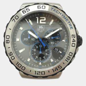 Tag Heuer Grey Stainless Steel Formula 1 CAU1119 Quartz Men's Wristwatch 42 mm