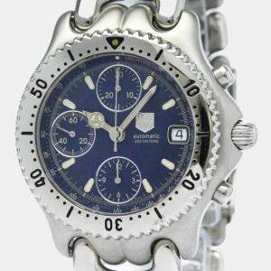 Pre Owned Tag Heuer Blue Stainless Steel Sel CG2111 Automatic Men's Wristwatch 38 mm