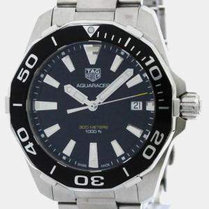 Tag Heuer Black Stainless Steel Aquaracer Quartz Men's Wristwatch 41 mm