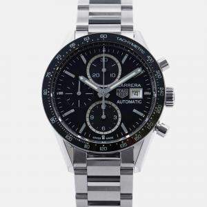 Tag Heuer Black Stainless Steel Carrera Automatic Men's Wristwatch 41 mm