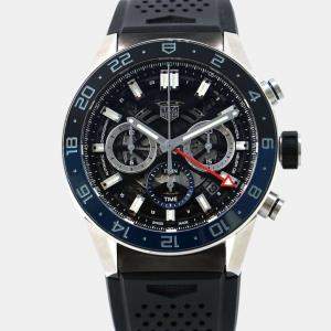 Tag Heuer Black Stainless Steel Carrera CBG2A1Z.FT6157 Automatic Men's Wristwatch 45 mm