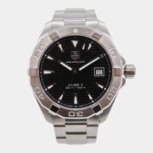Tag Heuer Black Stainless Steel Aquaracer WAY2110.BA0928 Automatic Men's Wristwatch 41 mm