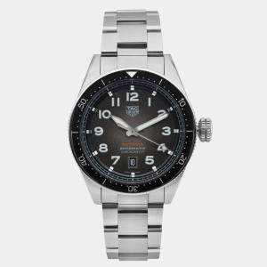 Tag Heuer Black Stainless Steel Autavia  WBE5114.EB0173 Automatic Men's Wristwatch 42mm