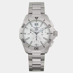 Tag Heuer Silver Stainless Steel Aquaracer  CBP1111.BA0627 Quarts Men's Wristwatch 40mm