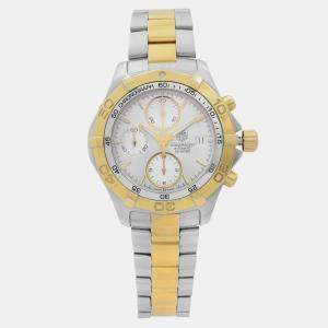 Tag Heuer Silver Two-tone Stainless Steel Aquaracer CAF2120.BB0816 Automatic Men's Wristwatch 41 mm