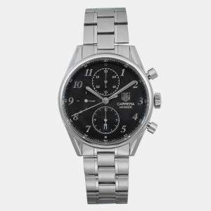 Tag Heuer Black Stainless Steel Carrera Automatic Men's Wristwatch 41 mm