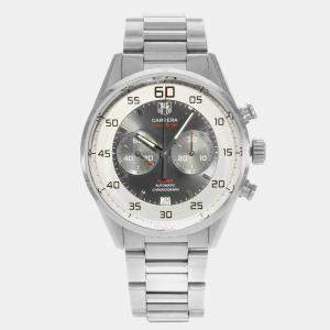 Tag Heuer Silver Stainless Steel Carrera CAR2B11.BA0799 Automatic Men's Wristwatch 43 mm