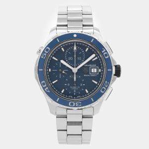 Tag Heuer Blue Stainless Steel Aquaracer CAK2112.BA0833 Automatic Men's Wristwatch 43 mm 
