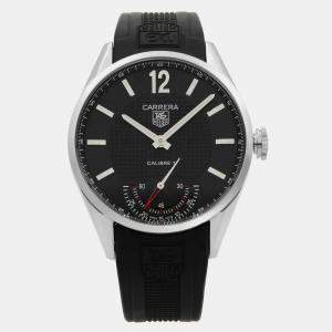 Tag Heuer Black Stainless Steel Carrera WV3010.EB0025 Manual Winding Men's Wristwatch 44 mm 