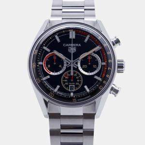 Tag Heuer Black Stainless Steel Carrera Porsche Chronograph Special Edition CBS2015.EB0381 Automatic Men's Wristwatch 42mm
