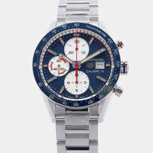 Tag Heuer Blue Stainless Steel Carrera Automatic Men's Wristwatch 41 mm