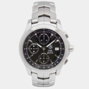 Tag Heuer Black Stainless Steel Link Automatic Men's Wristwatch 42 mm