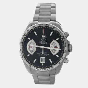 Tag Heuer Black Stainless Steel Grand Carrera CAV511A.BA0902 Automatic Men's Wristwatch 44 mm
