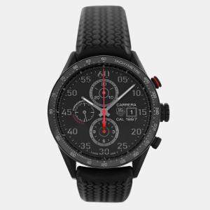 Tag Heuer Black Titanum Carrera Calibre 36 CAR2A80 Automatic Men's Wristwatch 43 mm