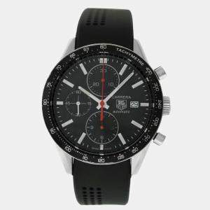 Tag Heuer Black Stainless Steel Carrera Calibre 16 CV2014-2 Automatic Men's Wristwatch 41mm