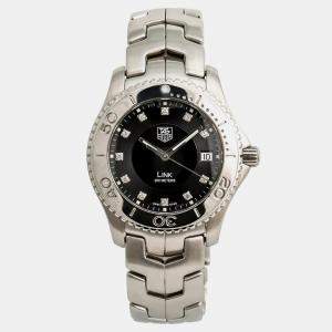 Tag Heuer Black Stainless Steel Link WJ1113 Quartz Men's Wristwatch 39 mm
