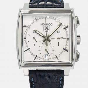 Tag Heuer Monaco CW2119 Automatic White Stainless Steel Men's Wristwatch 38mm