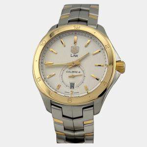 Pre Owned Tag Heuer Link Calibre 6 WAT2150.BB0953 Automatic 18K Yellow Gold Stainless Steel Men's Wristwatch 40 mm