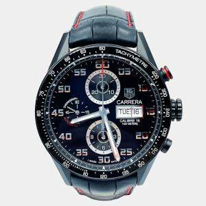 Pre Owned Tag Heuer Carrera Calibre 16 CV2A81.FC6237 Automatic Titanium Men's Wristwatch 43 mm