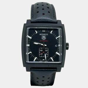 Pre Owned Tag Heuer Monaco Calibre 6 WW2119.FC6338 Automatic Titanium Men's Wristwatch 37 mm