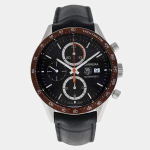 Pre Owned Tag Heuer Carrera CV2013.FC6234 Automatic Brown Stainless Steel Men's Wristwatch 41 mm